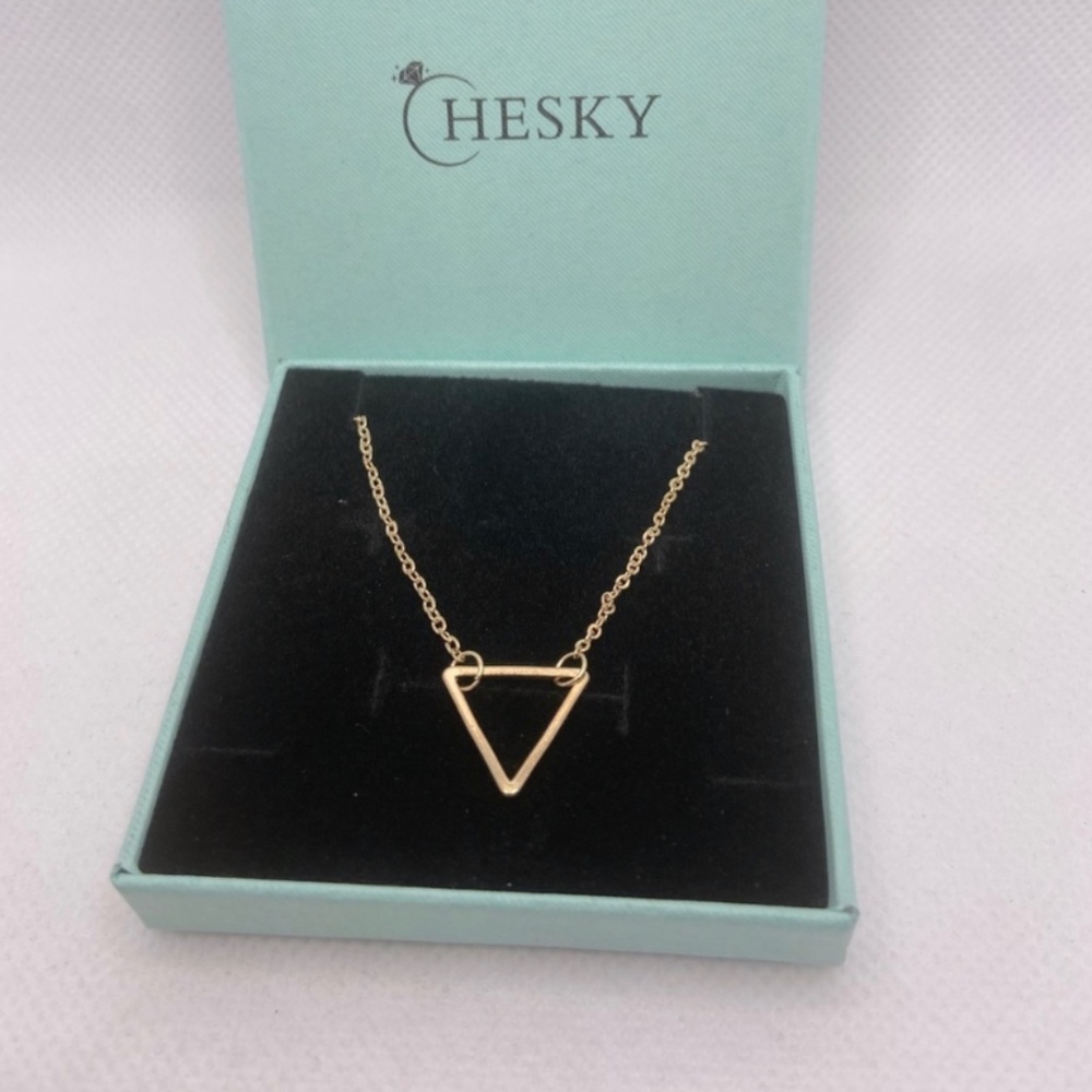 18k GP Petite Open Triangle Charm Necklace
